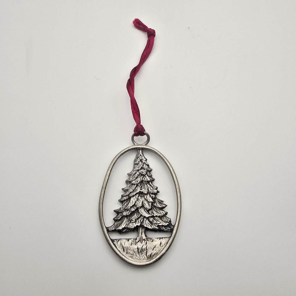 Vintage 1992 Seagull Canada Pewter Etain Zinn Oval Christmas Tree Ornament
